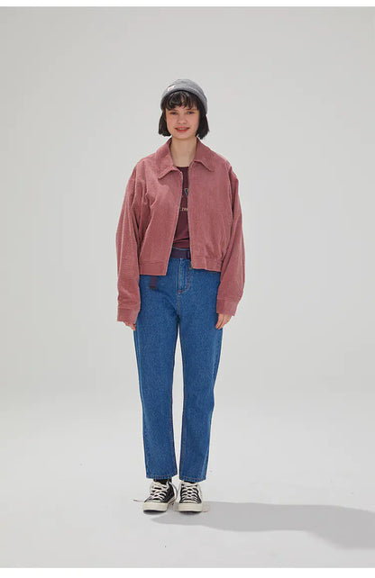 Spring Fashion Casual Loose Corduroy Jacket for Women